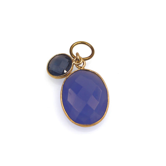 MOROKA Blue Chalcedony and Blue Topaz Pendant