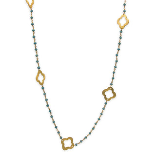 MOROKA Turquoise Bead and Flower Chain