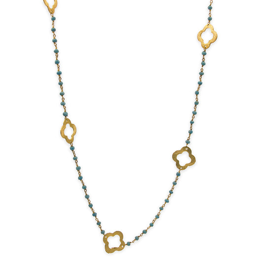 MOROKA Turquoise Bead and Flower Chain