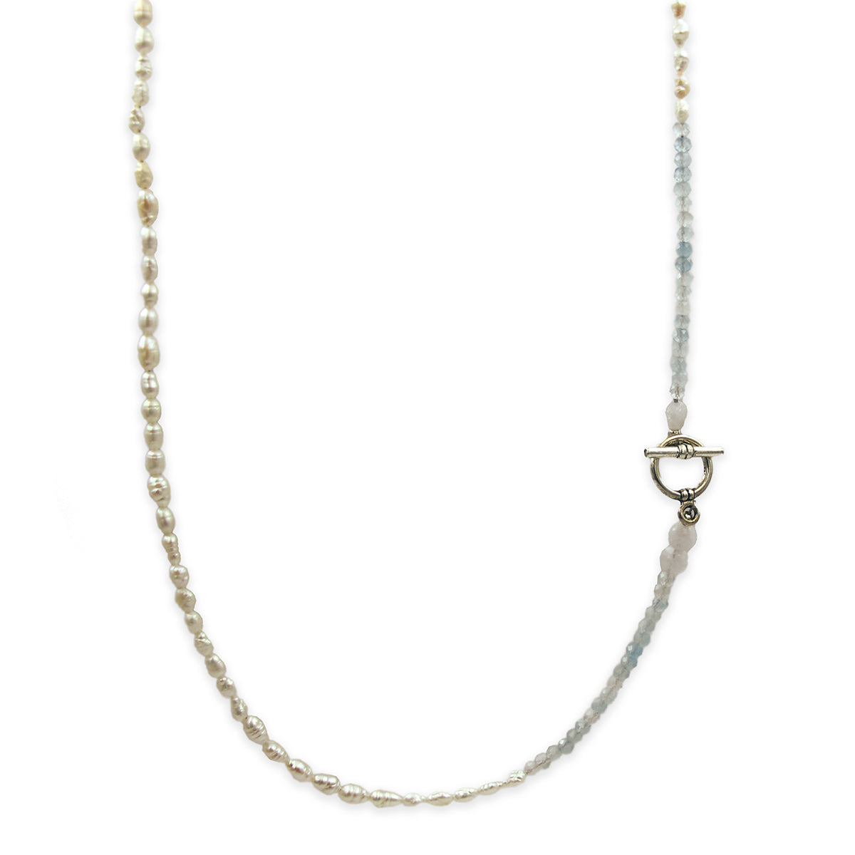 MOROKA Freshwater Pearl and Aquamarine Necklace