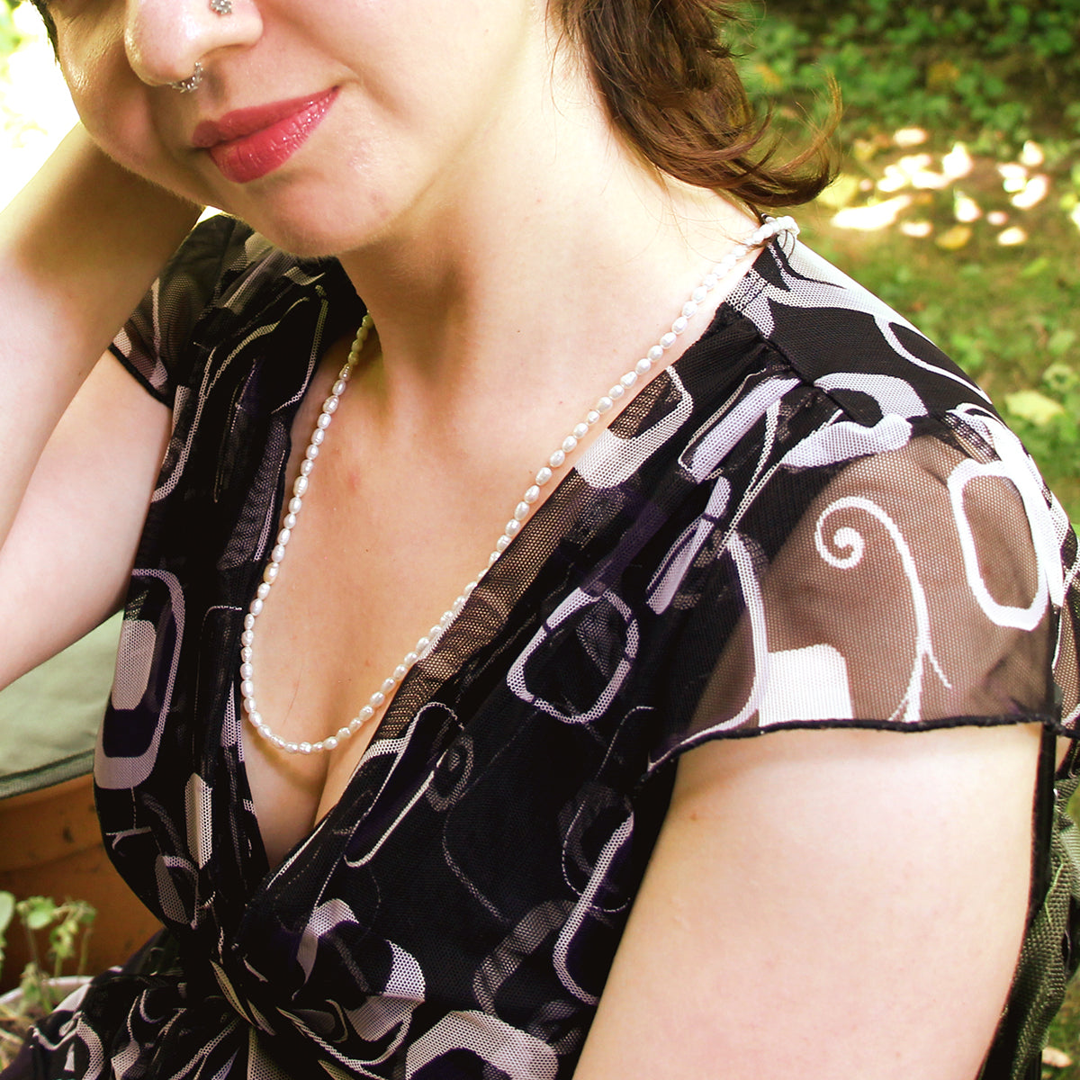 MOROKA Freshwater Pearl and Aquamarine Necklace