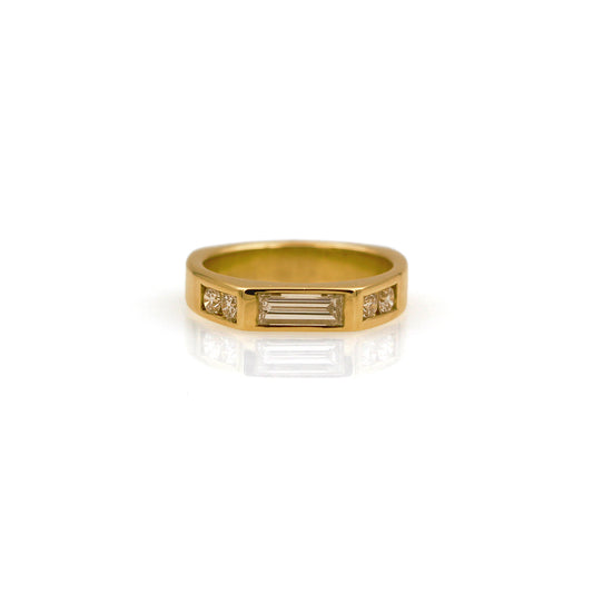 14K Yellow Gold Baguette Diamond Band