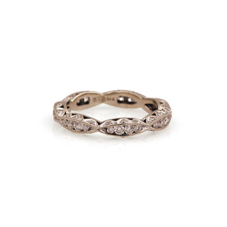 14K White Gold and Diamond Band