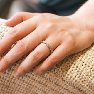 14K White Gold and Diamond Band