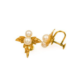 14K Yellow Gold Saltwater Cultured Pearl Non-Pierced Earrings