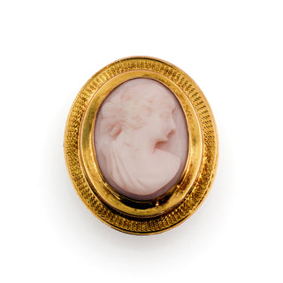 10K Yellow Gold Shell Cameo Pin/Pendant