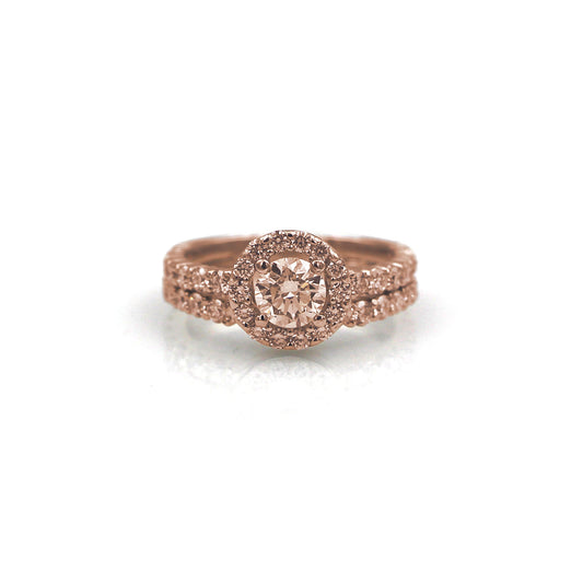Platinum and Diamond Soldered Ring Set