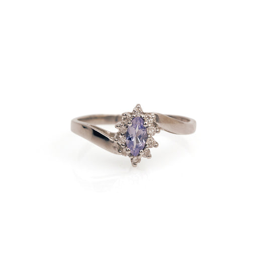 Estate Platinum, Tanzanite, and Diamond Ring