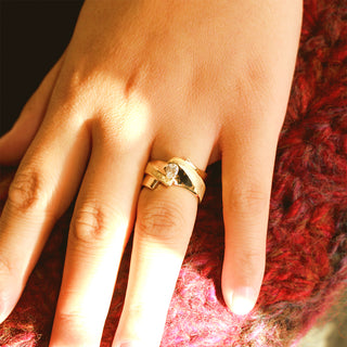 14K Yellow Gold Diamond Fashion Ring