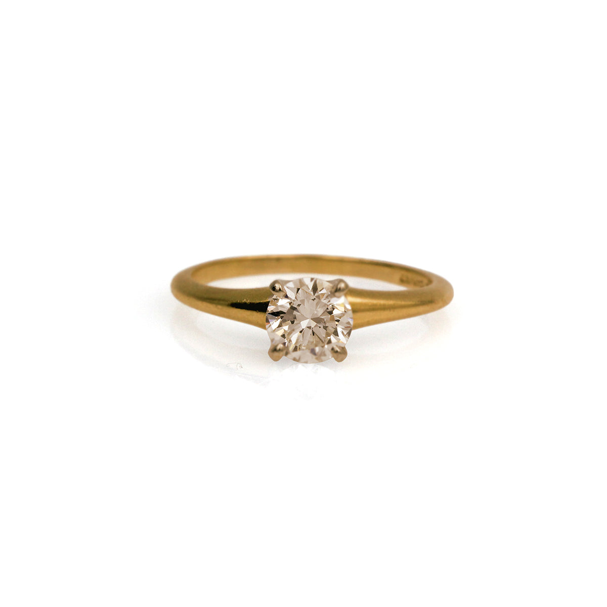 Estate 14K Yellow Gold and Platinum Diamond Ring