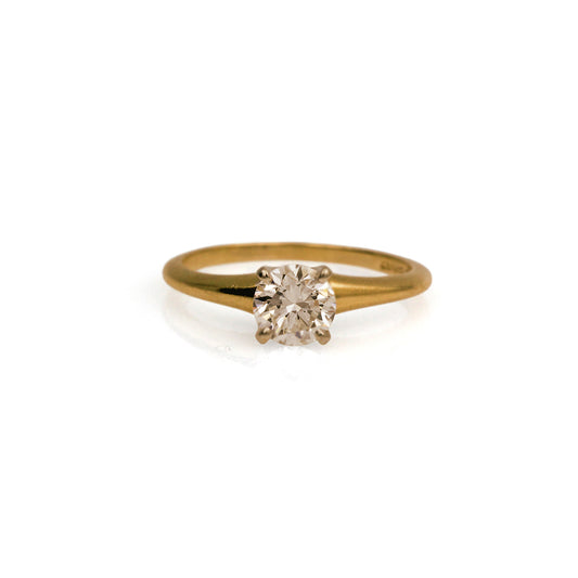 Estate 14K Yellow Gold and Platinum Diamond Ring