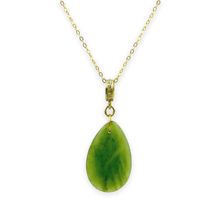 MOROKA Jade Pendant with Pave Diamond Bail