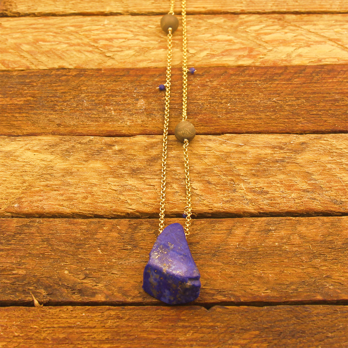 MOROKA Lapis and Druzy Necklace