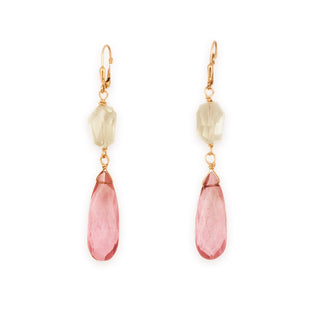 MOROKA Prasiolite and Topaz Leverback Earrings