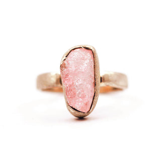 MOROKA Rough Morganite Solitaire ring