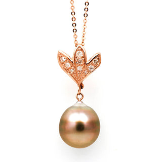 MOROKA 14K Rose Gold Tahitian Pearl and Diamond Enhancer