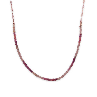 MOROKA Sterling Silver Ruby and White Sapphire Necklace