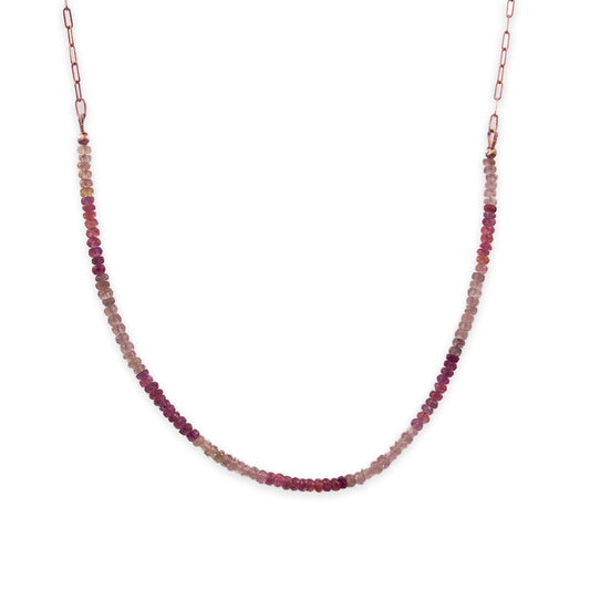MOROKA Sterling Silver Ruby and White Sapphire Necklace