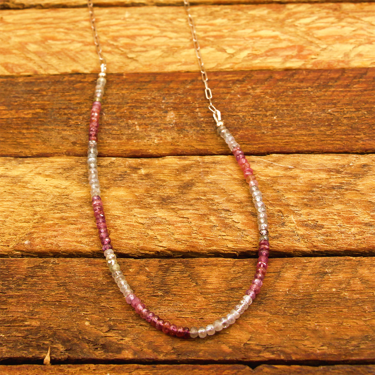 MOROKA Sterling Silver Ruby and White Sapphire Necklace
