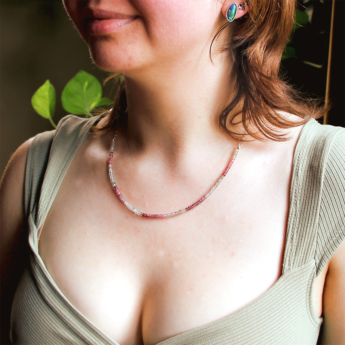 MOROKA Sterling Silver Ruby and White Sapphire Necklace