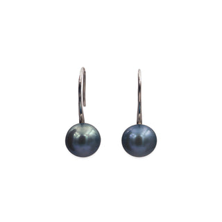 Sterling Silver Teal Freshwater Pearl Hook Earrings