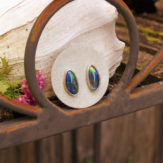 Sterling Silver Opal Triplet Stud Earrings