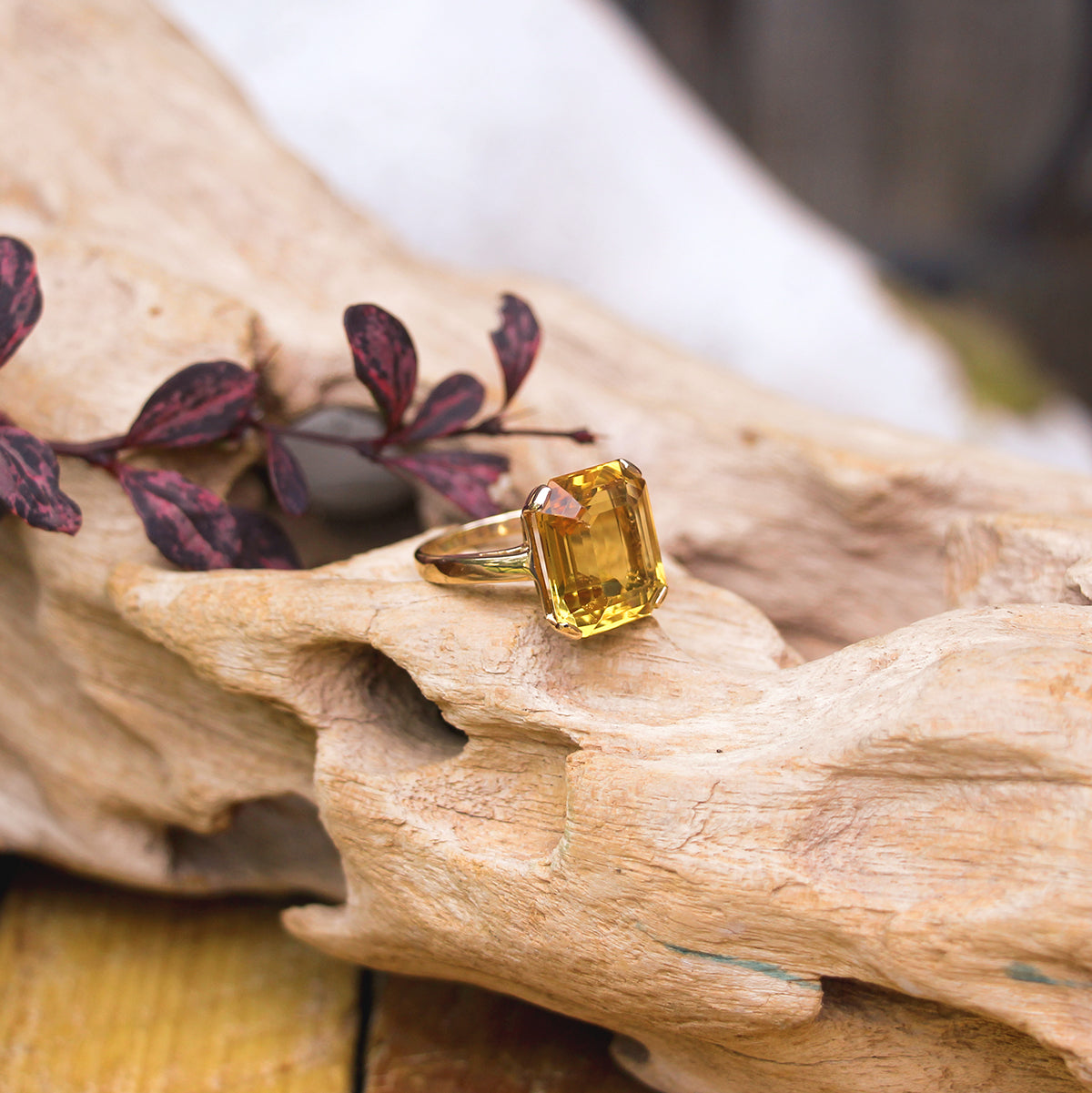 14K Yellow Gold and Citrine Ring