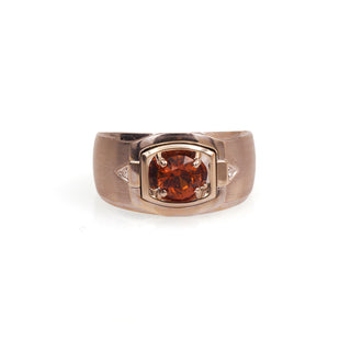 Estate 18K White Gold, Spessartine Garnet, and Diamond Fashion Ring