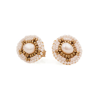 Cheyanne Symone Head Lady Freshwater Pearl Stud Earrings
