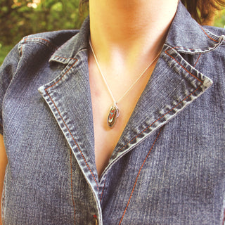 Sterling Silver Boulder Opal and Diamond Pendant