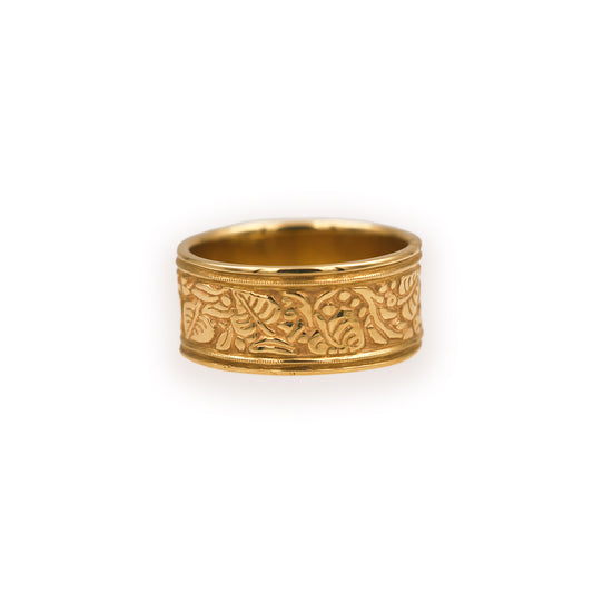 14K Yellow Gold "Vines" Celtic Knot Wedding Band