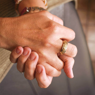 14K Yellow and White Gold Celtic ‘Heron’ Wedding Band