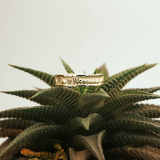 14K White Gold Italian Poesy Ring