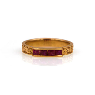 14K Yellow Gold Ruby 'Celtic Heron' Ring