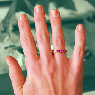 14K Yellow Gold and Pink Sapphire ‘Celtic Heron’ Ring