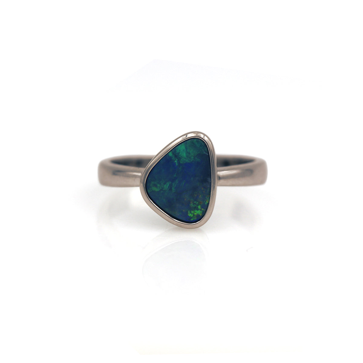 Sterling Silver Opal Doublet Ring