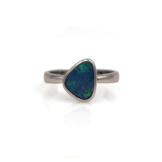 Sterling Silver Opal Doublet Ring