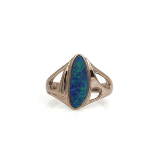 Sterling Silver Opal Doublet Ring