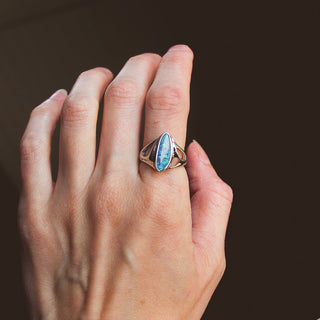 Sterling Silver Opal Doublet Ring