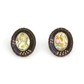 Cheyanne Symone ‘Raven’ Abalone Statement Earrings