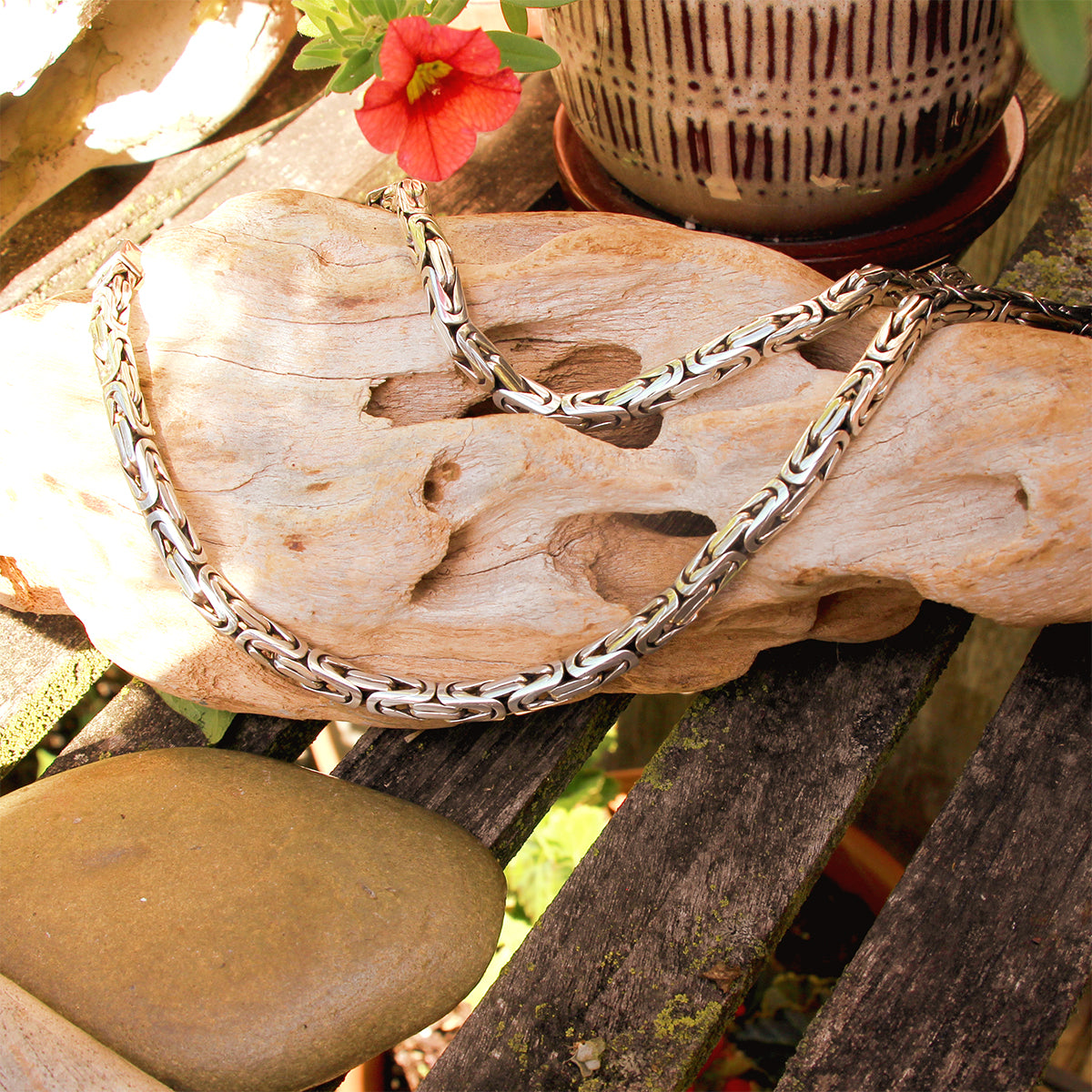 Yozakura Forge Argentium Silver Byzantine Necklace