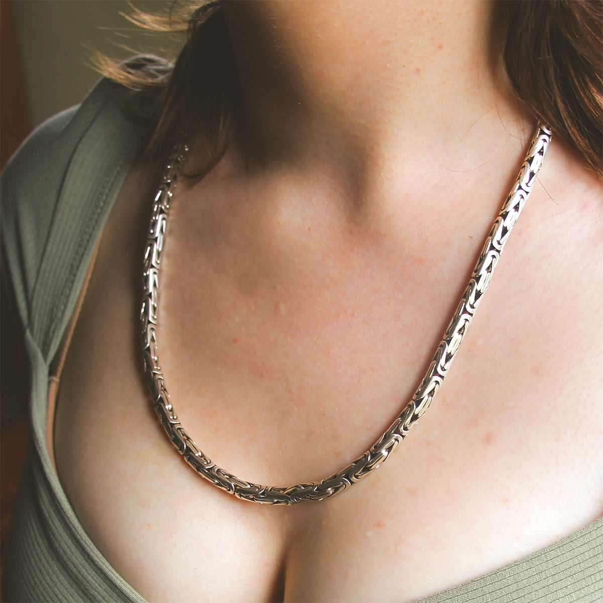 Yozakura Forge Argentium Silver Byzantine Necklace