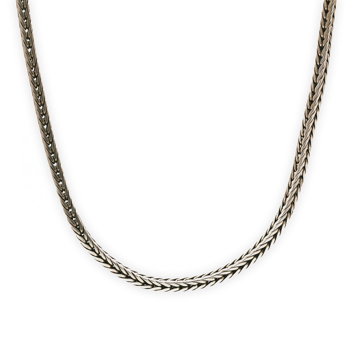 Yozakura Forge Argentium Silver Square Foxtail Necklace