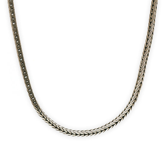 Yozakura Forge Argentium Silver Square Foxtail Necklace