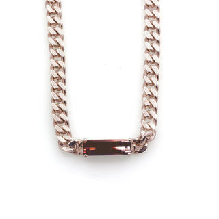 Yozakura Forge Argentium Silver and Tourmaline Cuban Necklace