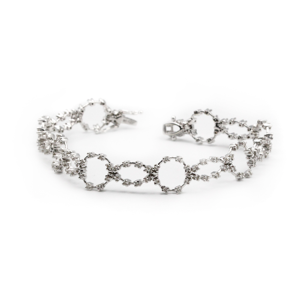 14K White Gold Diamond Bracelet