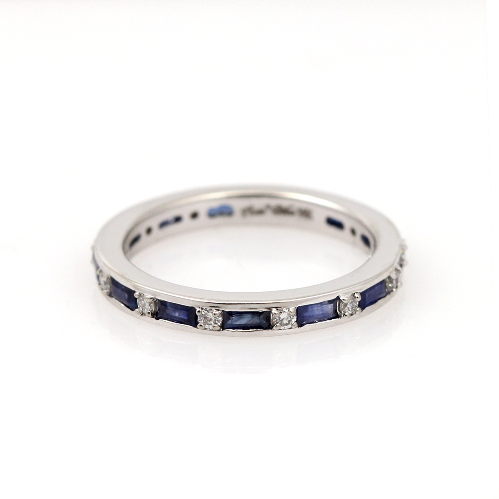 Arte*Vitta 14K White Gold Diamond and Sapphire Eternity Band