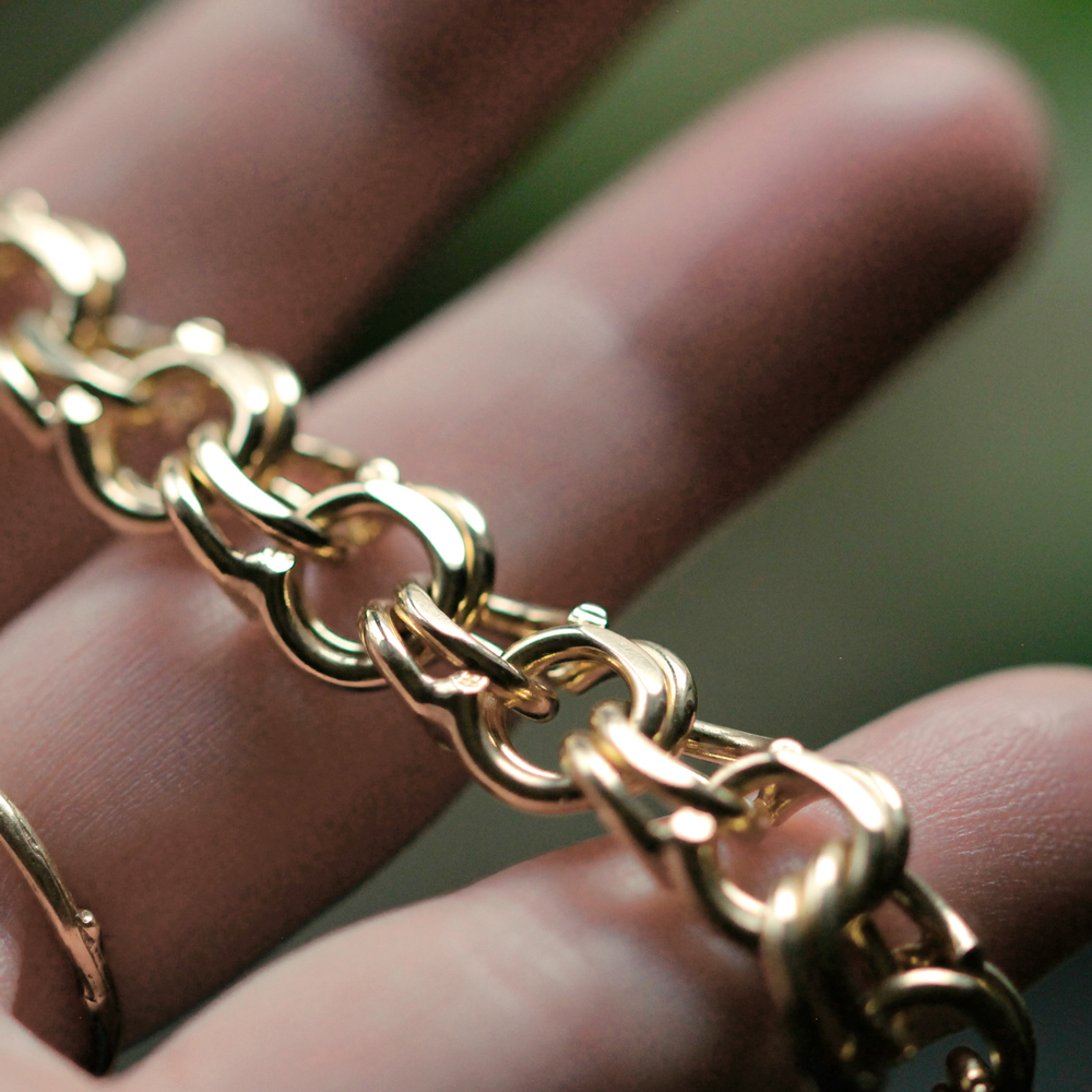 Mod 14K Yellow Gold Double Link Bracelet