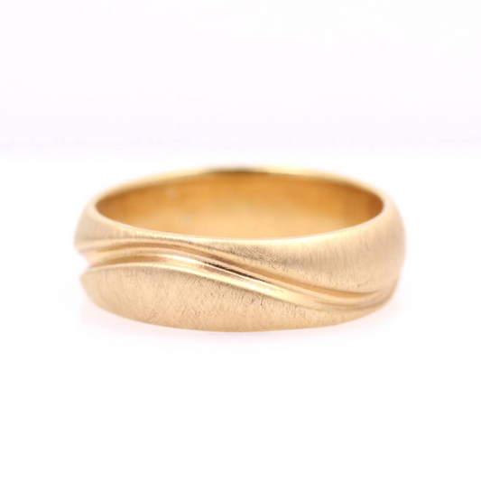 14K Yellow Gold Abstract "Waves" Ring