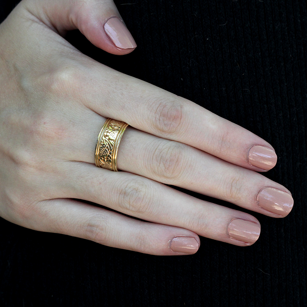 14K Yellow Gold "Vines" Celtic Knot Wedding Band